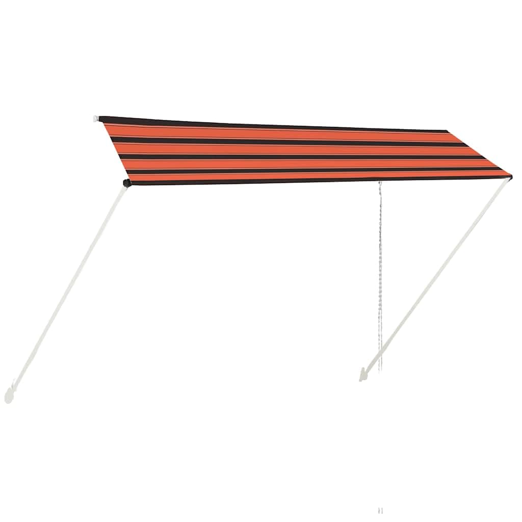 'vidaXL Retractable Awning - Steel Framed Outdoor Sun Shade for Window, Terrace, Balcony and Garden, Adjustable Height and Angle, Detachable Polyester Canopy in Orange and Brown 350x150 cm — image 1