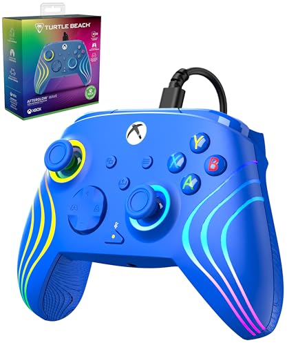 【Amazon.co.jp限定】TURTLE BEACH コントローラー Afterglow Wave ブルー 有線 USB Xbox公認 PC/Xbox対応 3ストップ トリガーストップ マッピング可能 背面ボタン RGB チャットミックス 人間工学【メーカー保証2年+代理店保証6ヶ月】