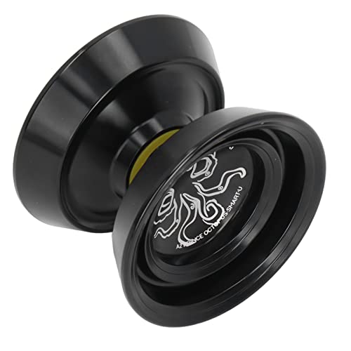 HEEPDD Aleación de Aluminio Premium Bola Yoyo No Respondida con Cuerdas de 3pcs, Rotación Estable y Excelente Rendimiento, para Jugadores Avanzados (Black)