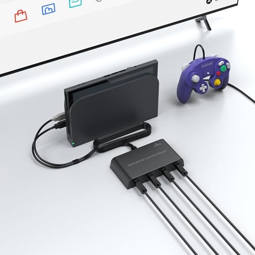 Adaptador de Mando de Gamecube compatible con Switch 2, PC Windows y Wii U de 4 Puertos 5