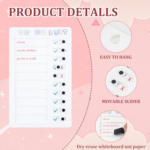 Checklist Boards To Do Liste Abwischbar 2 Stück To Do Planer Tafel Chore Chart Memo Checklist Boards mit 4 Blanko Papier, 2 Whiteboard-Marker, 4 DIY Aufkleber