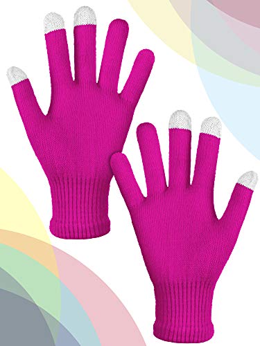 Image of Pangda 12 Pairs Winter Touch Screen Gloves for Men Women Stretch Knitted Texting Gloves Warm Windproof Solid Color Mittens