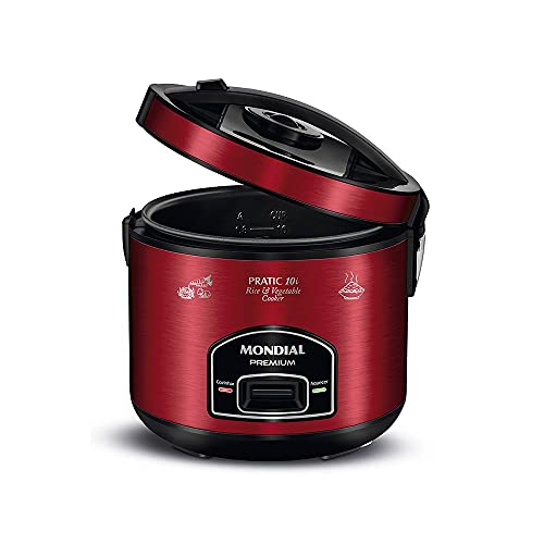 Panela Elétrica de Arroz, Mondial, Vermelho/Inox, 700W, 110V - PE-46-10X
