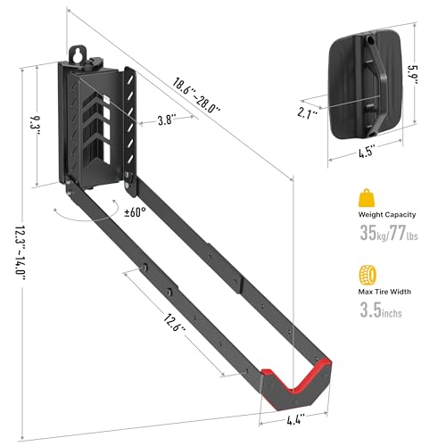image for monTEK Swivel Bike Wall Mount, No Heavy Lifting Required Bike Wall Mou