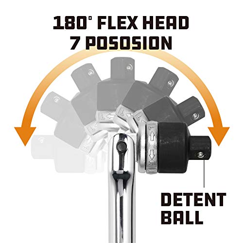 Powerbuilt 1/2 Inch Drive Ratchet Breaker Bar Hand Tool, Long Reach 24 Inches, Grip And Break Loose Tight Bolts, Nuts - 641700 #TOP2