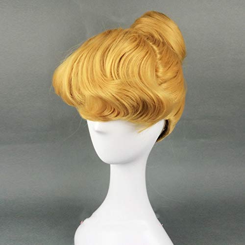 Cfbcc Halloween Cinderella Prinzessin Cosplay Perücke gelb Rollenspiel Klassische Cinderella Hochsteckfrisur Stil Rollenspiel Perücke + Perückenkappe wie abgebildet Cover