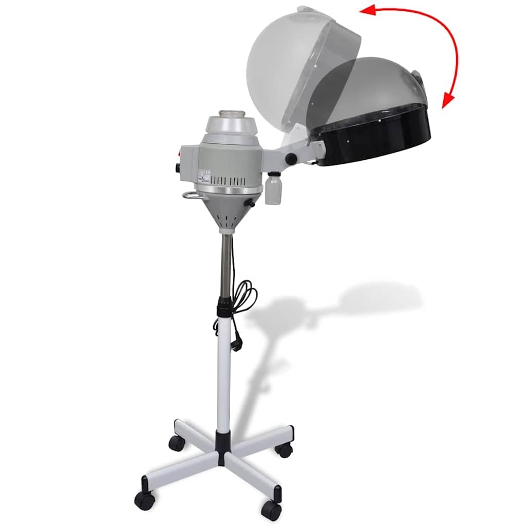Vaporizzatore professionale per la cura dei capelli, con ruote, altezza regolabile 70-95 cm, 650 W, per la cura dei capelli, per la casa e il salone, nero