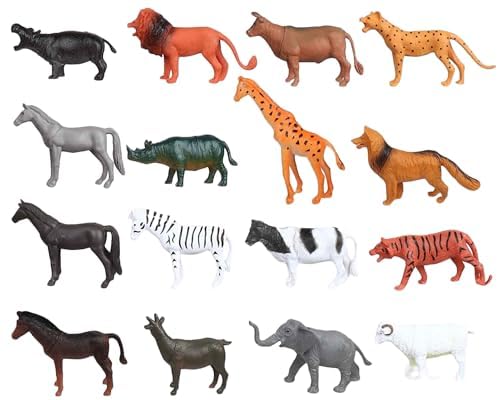 Mallexo Realistic Farm Animal Toys for Kids Set of 32PCs PVC Quality Mixed Domestic Creatures Figures Toy for Children Mid Size Birthday Gifts Safari Jungle Cartoon Wild Animals Playset (Farm Jungle) - Image 7 thumbnail