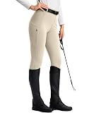 SANTINY Pantaloni da equitazione in silicone con seduta intera, Beige, XX-Large