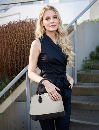 Image of LOVEVOOK Purse for Women Crossbody Bags Classic Double Zip Top Handle Dome Satchel Bag