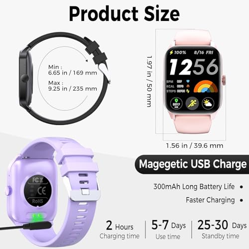 Lanikar QS56 Smart Watch For Men Women 1.83 Inch Hd Big Screen Smartwatch (Answer/Make Call) Waterproof Fitness Watch With 110+ Sport Modes/Heart Rate/Blood Pressure/Sleep Monitor Activity Tracker thumb #7