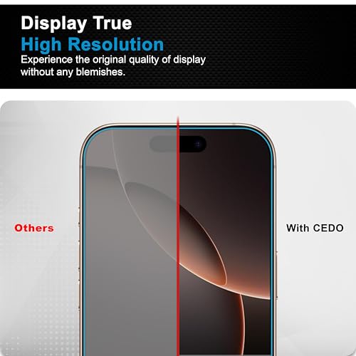 Image of CEDO Magic Box Tempered Glass for iPhone 16 Pro | Dust & Bublle Free Installation Screen Protector with auto Alignment Tool | HD Clear Quality Tempered Glass with Easy Installation Kit (Black)