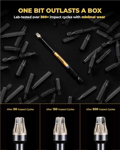 Image of toolant T15 2 inch Impact Torx Bits, 1 /4 inch Hex, S2 Steel, 10-Piece Set