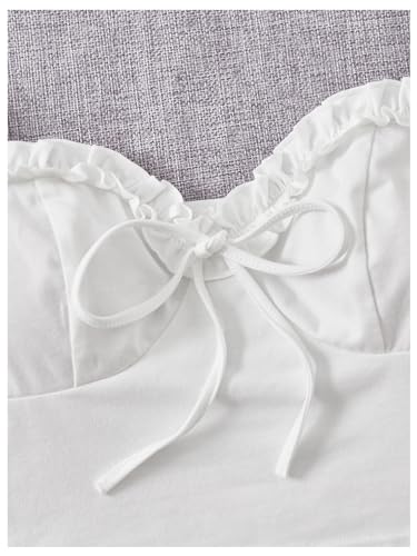 Verdusa Women's Babydoll Tops Puff Sleeve Sweetheart Neckline Top Crop Top3