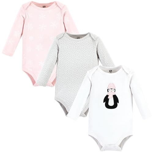 Image of Hudson Baby Baby Girls' Cotton Long-sleeve Bodysuits 3-pack