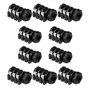 6.35mm(1/4inch) headphone jack socket, 6-pin, lengthened design. Made of plastic housing shell and metal contacts, durable, ideal for replace the broken one. When plugging and unplugging the connector, please plug and pull gently to avoid excessive f...