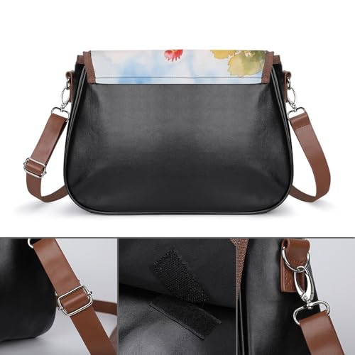 Sacoche en cuir sac à bandoulière sac messager imperméable avec imprimé coq rustique - 3