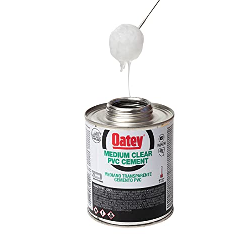 Oatey 31017 Pvc Cement, 404 Series, Medium Body, 1/4 Pint Can, 1-Pack, 4 Oz, Clear #TOP1