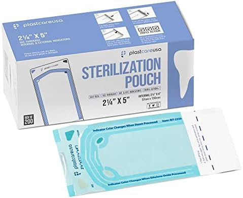 400 2.25 x 4 Inch Self Sterilization Autoclave Pouches for Cleaning Tools, Sterilizer Bags for Dental Offices, Pouch for Dentist Tools, 2 Boxes of 200