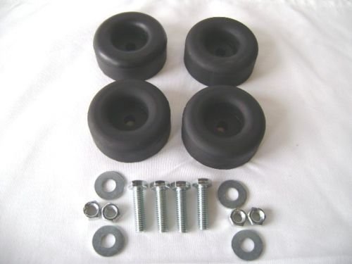Set of Four Large Rubber Feet 2 1/2" Dia (Heavy Duty) with Bolts Washers & Nuts