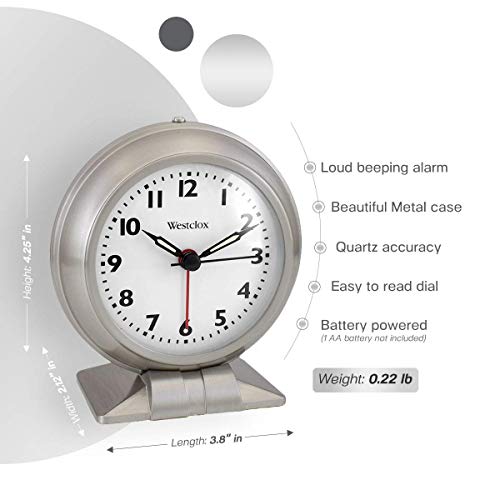 Westclox Classic Analog Alarm Clock | Retro Style Old Fashioned Alarm Clock For Heavy Sleepers | Battery Operated, Perfect For Bedside Table, Kitchen, Study Desk, Office #TOP2