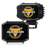 Auxebam 4 inch Black Offroad Light Covers, 2Pcs LED Cube Pod Cover Waterproof Polycarbonate Protective Lens for LED Cube Lights Driving Fog Light (Not Fit for Amber Spot Beam 'ZD000706')