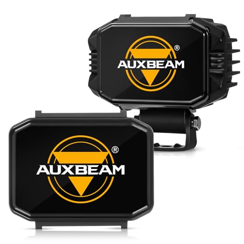 Auxebam 4 inch Black Offroad Light Covers, 2Pcs LED Cube Pod Cover Waterproof Polycarbonate Protective Lens for LED Cube Lights Driving Fog Light (Not Fit for Amber Spot Beam 'ZD000706') Bla