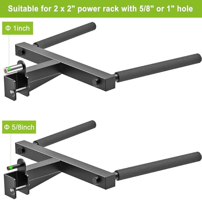 Kipika Y-Shaped Dip Bar for Power Cage with 5/8 or 1 Hole - Dip Bar Attachments for Home Gym - Heavy Duty Power Rack Attachments - Squat Rack Accessories for Strength Training