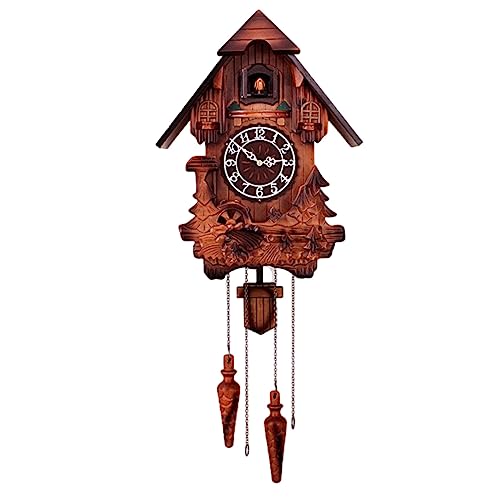 WYJRO Relojes De Cuco,Reloj De Pared,El Madera Maciza De Cuco De La Selva Negra De Relojes De Cuco para Cocina Salón Apartamento Cuco Reloj De Cuco De Tradicional Relojes De Cuco