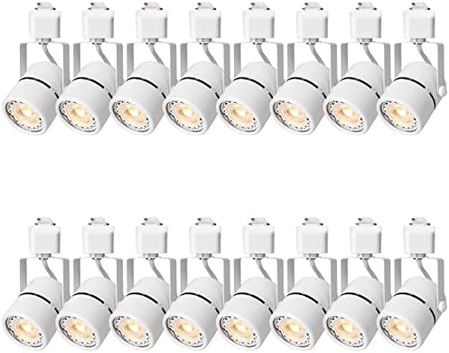 INTWELL 10W H Track Lighting Heads,Dimmable LED Track Light Heads for Accent Retail Artwork,4000K Netural White, Linear Track Light H Type - 120V 24°Angle Halo Type 16Pack (White)