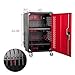Trygoal 32 Unit Laptop Charging Cart Station, Mobile Charging Cabinet with Built-in Power Strip and Cable Organizers, Laptop Storage Box with Secure Locking & Wheels for Classrooms, Offices, Red
