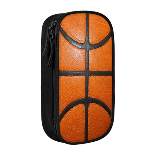 Image of Perinsto Basketball Texture Pencil Case Big Capacity Multi Compartment Stationery Box Pencil Pouch Holder Desk Organizer For School Office Home