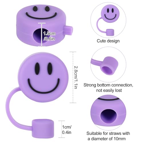 Housse de paille 10mm en silicone violet clair Whaline pour gobelet