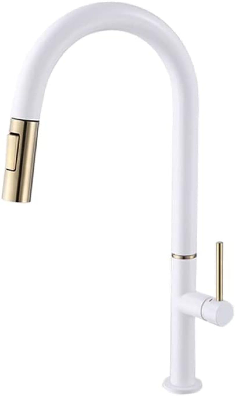 Rubinetto per lavello da cucina Casa colonica commerciale, rubinetto da cucina Smart Touch dorato spazzolato bianco, rubinetti da cucina con sensore Miscelatore per lavello, tocco rotante