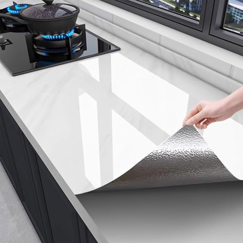 Eiauiuo Self-Adhesive Marble Film For Table & Furniture Protection – Waterproof, Scratch-Resistant Tablecloth & Worktop Sticker, Furniture Film For Walls, Doors & Windows(Marmorfolie-10,61x1000cm)