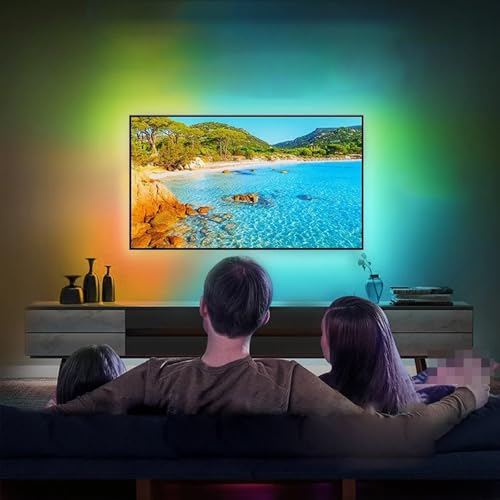 QOYBGJDD Led Lights for TV, Multi-Mode Led Lights Strip, Immersive Viewing Experience Synchronized with Music Easy to Install for Multiple TV Sizes Suitable for TV Backgrounds(90-120IN)