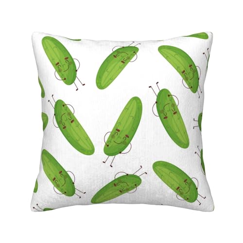 Kissenbezug mit lustigem Gurken-Motiv, dekorativer Kissenbezug aus Cord, für Schlafzimmersofa, 40 cm