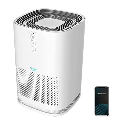Cecotec Purificador de Aire TotalPure 1500 Connected. 26W, 100 CADR, HEPA, 3 Etapas de filtrado, Control por Wi-fi, 2 Modos de Funcionamiento, Sensor PM 2,5, Cobertura 40 m3 - Blanco