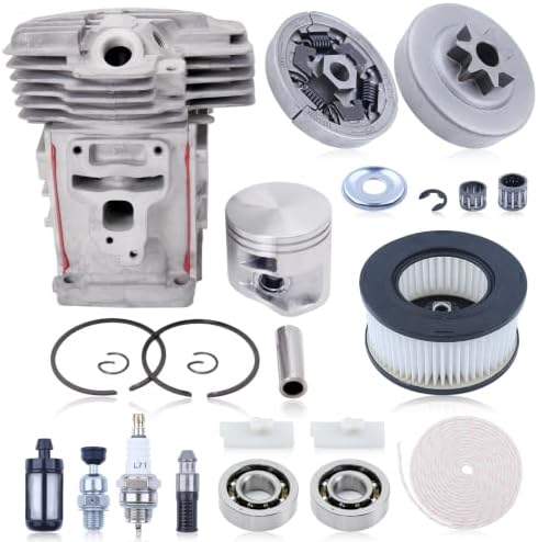 Adefol Nikasil 49mm Cylinder Piston Kit & 3/8" -7T Spur Clutch Drum Kit for Stihl MS391 Chainsaw, MS391 Cylinder Piston Kit with Clutch Drum Kit Replace 11400201204, 1138 160 2010