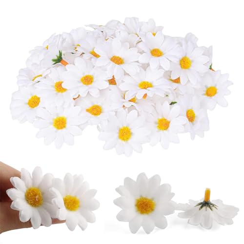KARELLS Margaritas Artificiales,Cabezas Flores Artificiales,Tarjeta Invitación Decoraciones,Bodas, Fiestas,Arte Gadget Rellenos Bolsas Fiesta,100 PCS