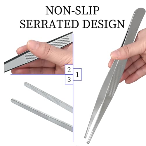 image for Bonsicoky 3Pcs Stainless Steel Tweezer Set (8