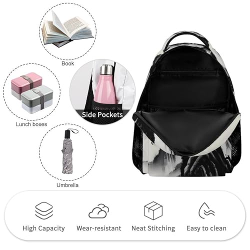 Chinese Landscape Painting Backpack for Travel, Ultra Durable Small Bookbag Lightweight Daypack for Women Men3