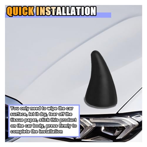 Image of 2 PCS 3D Devil Horn Sticker, Car Roof Bumper Decoration, 4.3 Inch Elasticity Anti Collision Protector Sticker, Car Exterior Accessories for Truck SUV Helmet Motorcycle (Black)