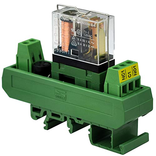 Electronics-Salon AC/DC 24V Slim DIN Rail Mount 10Amp SPDT Power Relay Interface Module, G2R-1 24V.