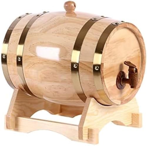 Barril de vino de madera de roble, barril de madera retro de 5 L para almacenamiento o envejecimiento de vino y licores