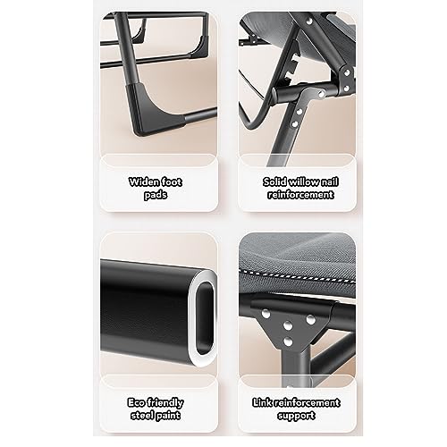 Miniatura 4 de Cuna Plegable Con Respaldo Ajustable, Cama Para Acampar, Soporte Cómodo, Cuna Portátil Transpirable Para Piscina, Playa, Oficina