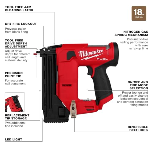 Image of Milwaukee Electric - M12 Fuel 18 Gauge Compact Brad Nailer