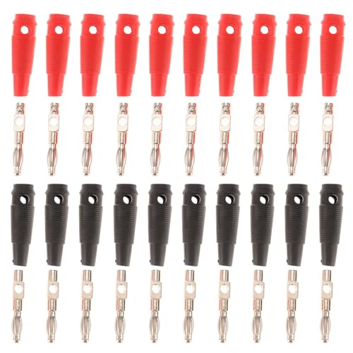 Conector banana 4mm 32A pack 20 piezas rojo y negro miniatura 1