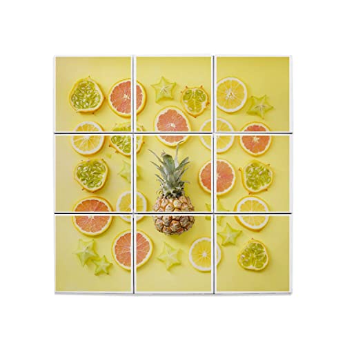 Carreaux céramique ananas fruits exotiques jaune citron pamplemousse 60x60