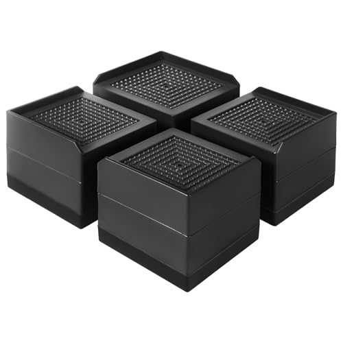 Yinnhom テーブル 高さ調整 机 7.4-4センチ かさ上げ こたつ 足 テーブル 脚 継ぎ足し ベッド ソファー そこあげ こたつの高さを上げる足 家具・家電 高さ調整器具 滑り止め 掃除しやすい 耐荷重1000kg 4個セット（ブラック 三段式）